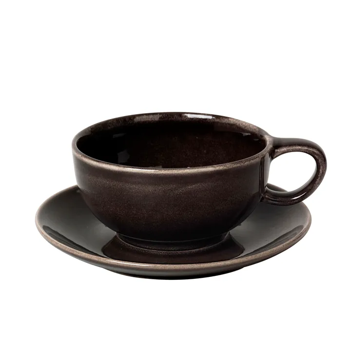 Nordic Coal茶杯带杯碟 - 5.8cm - Broste Copenhagen