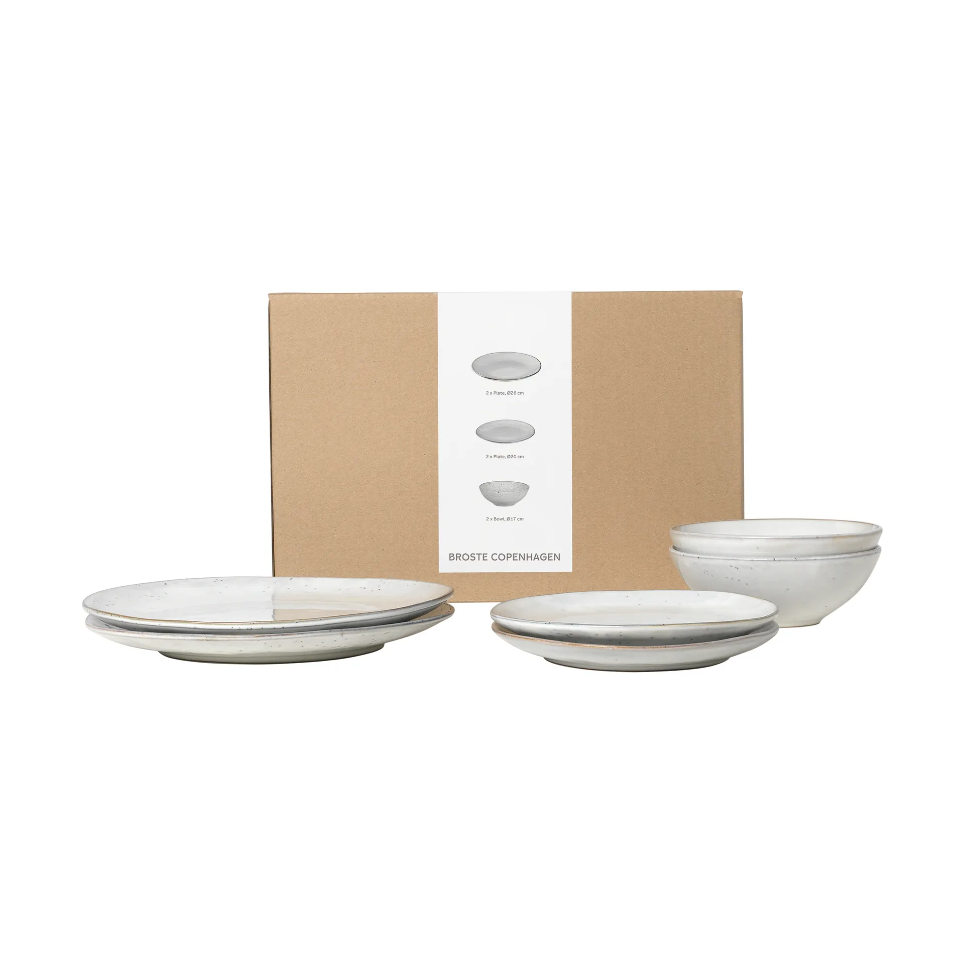 Nordic Sand dinner 套装 for two, 6 pieces Broste Copenhagen