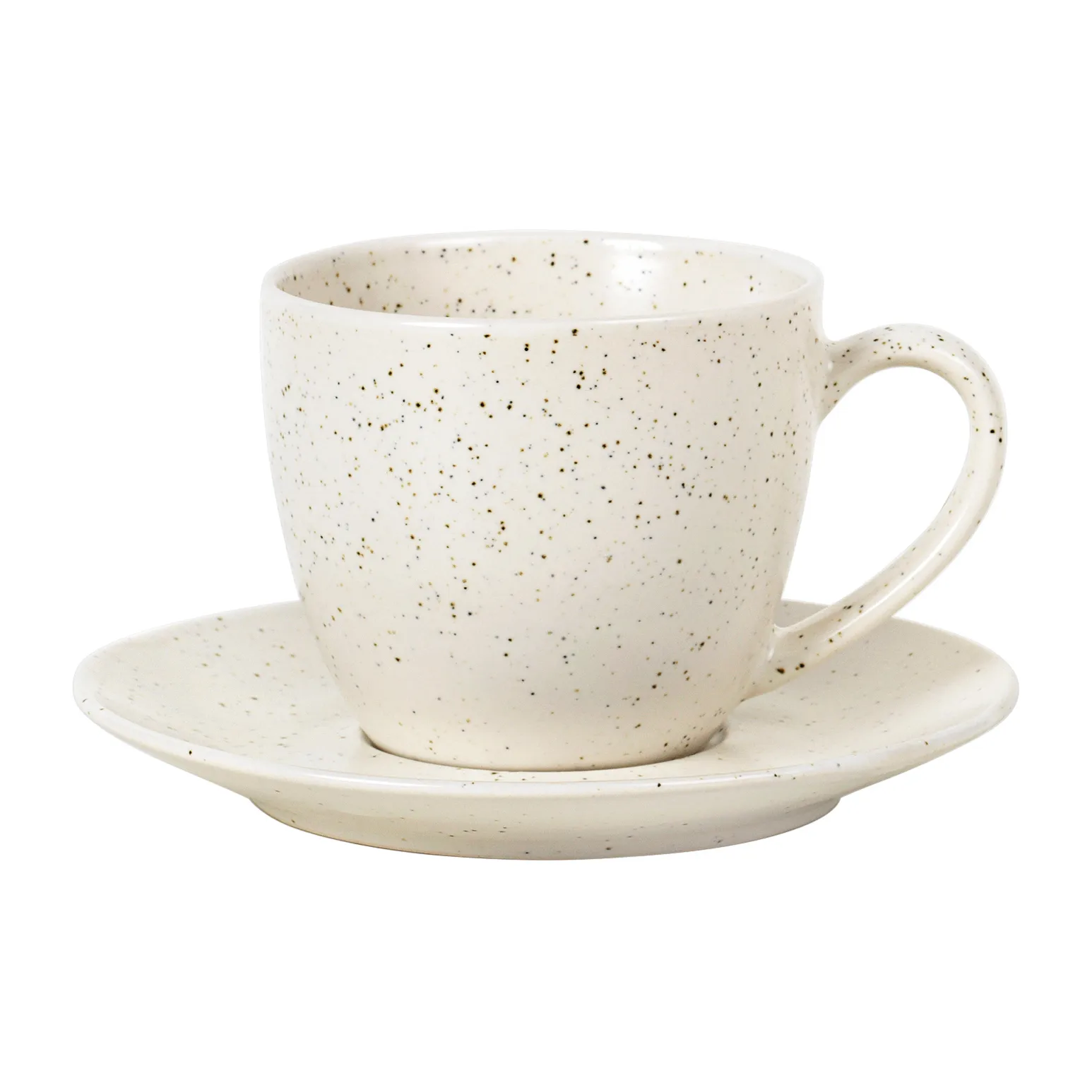 Nordic Vanilla 杯配碟150ml, 带颗粒奶油色 Broste Copenhagen