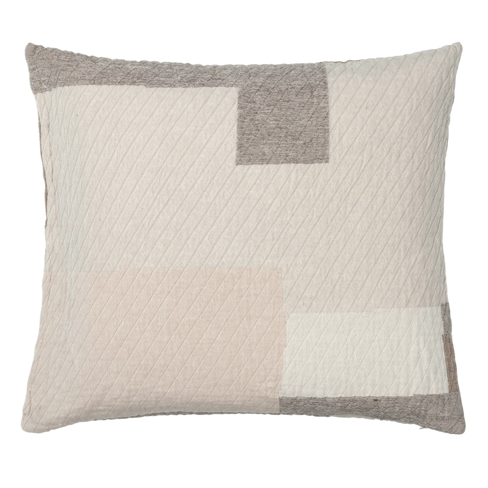 Patch 靠枕套 60x60 cm, 米色-棕色 Broste Copenhagen