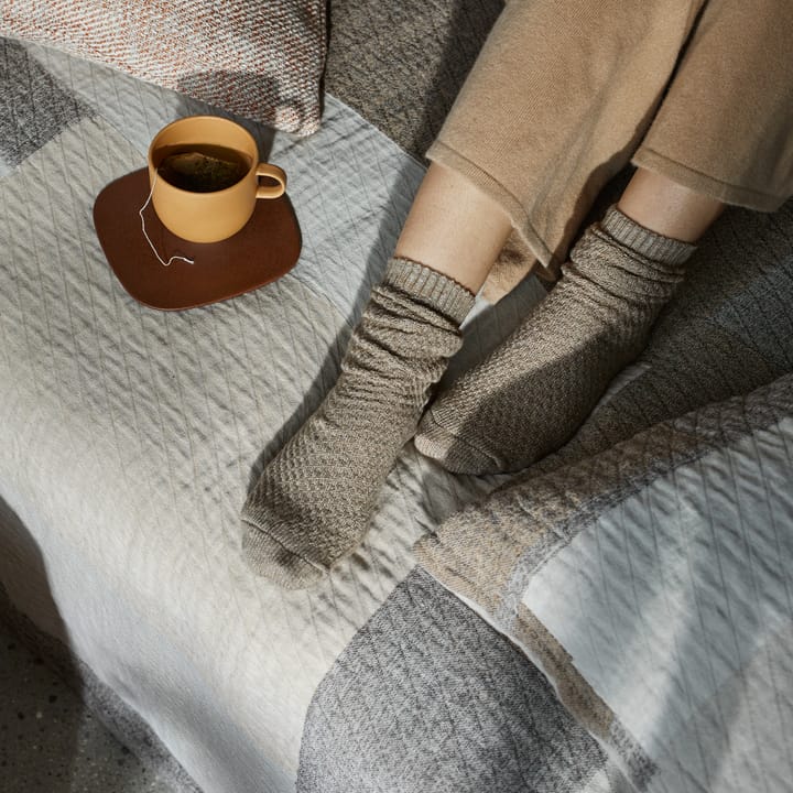 Patch 靠枕套 60x60 cm - 米色-棕色 - Broste Copenhagen