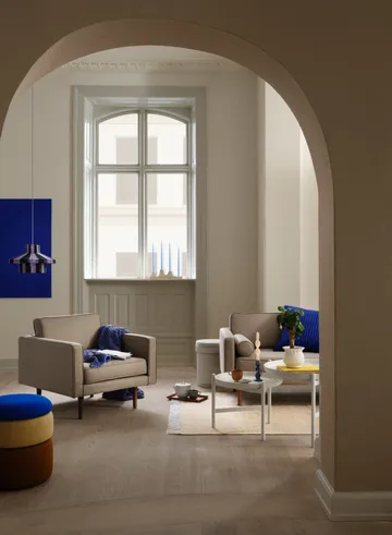 Pond pouffe 42 cm - 蓝色-沙色-ochre - Broste Copenhagen