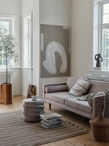 Sigrid 抱枕套 50x50cm - 浅米色_黑色 - Broste Copenhagen