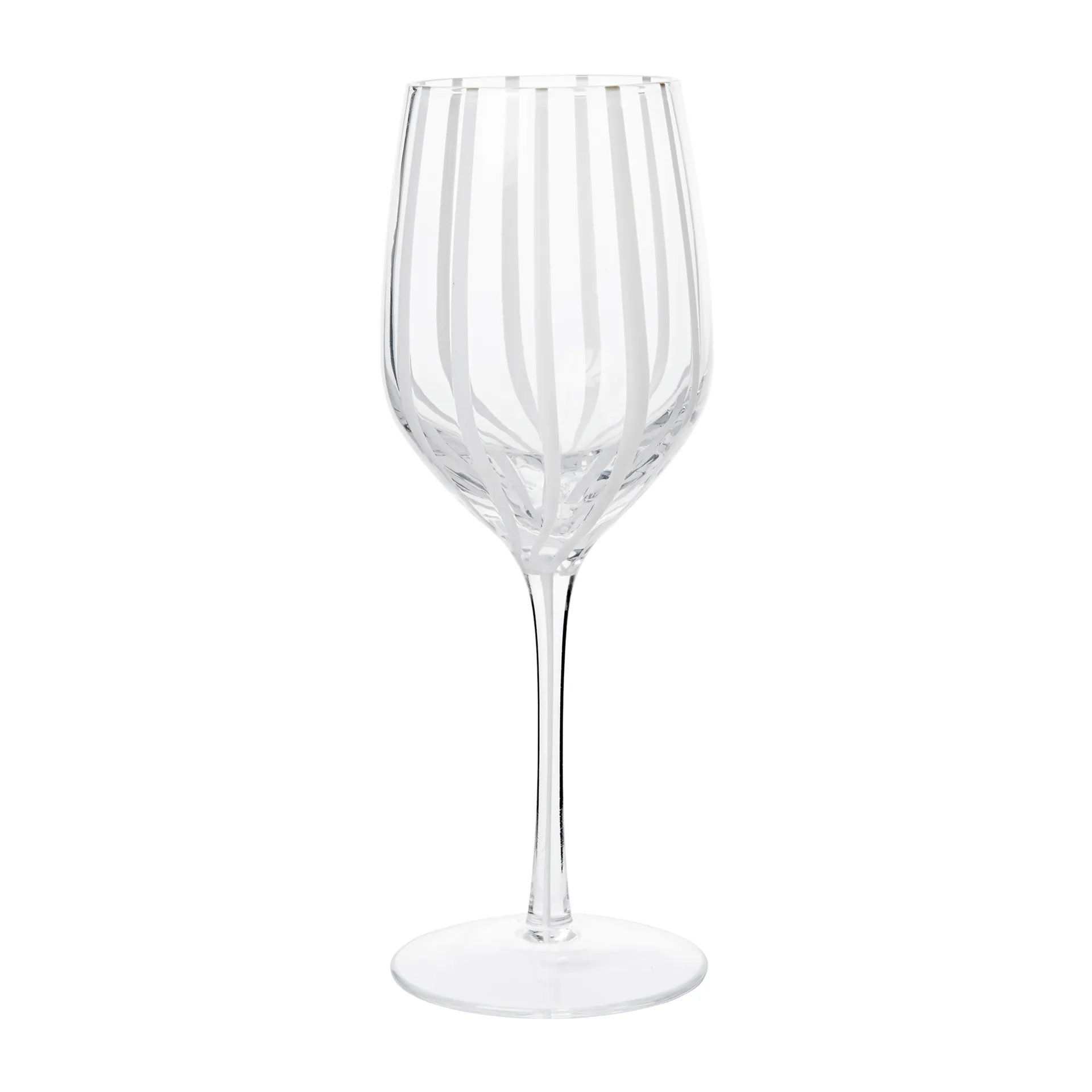 Stripe 白葡萄酒杯 350ml, 透明_白色条纹 Broste Copenhagen