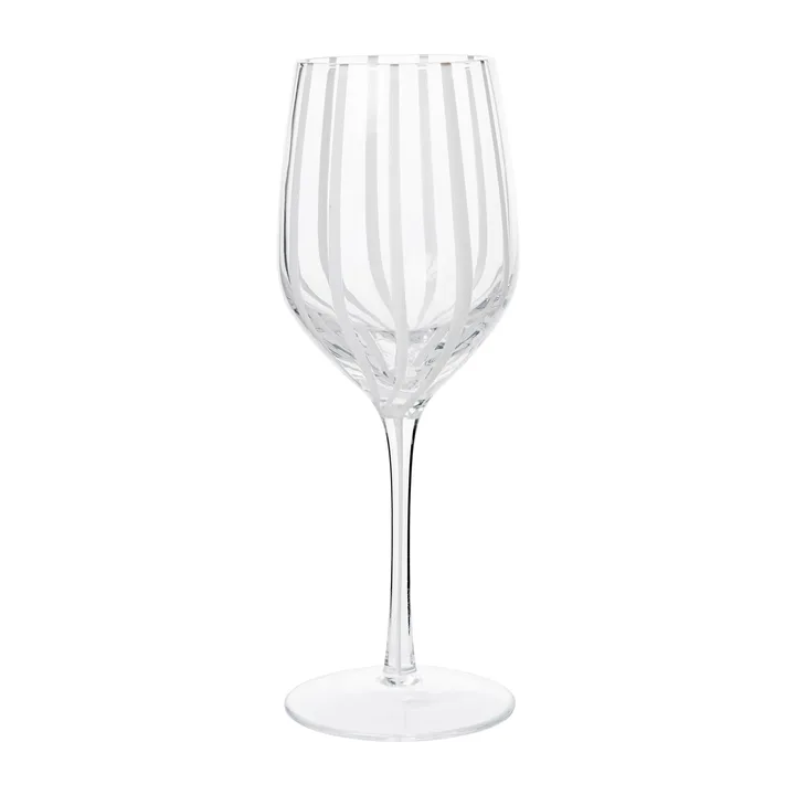 Stripe 白葡萄酒杯 350ml - 透明_白色条纹 - Broste Copenhagen