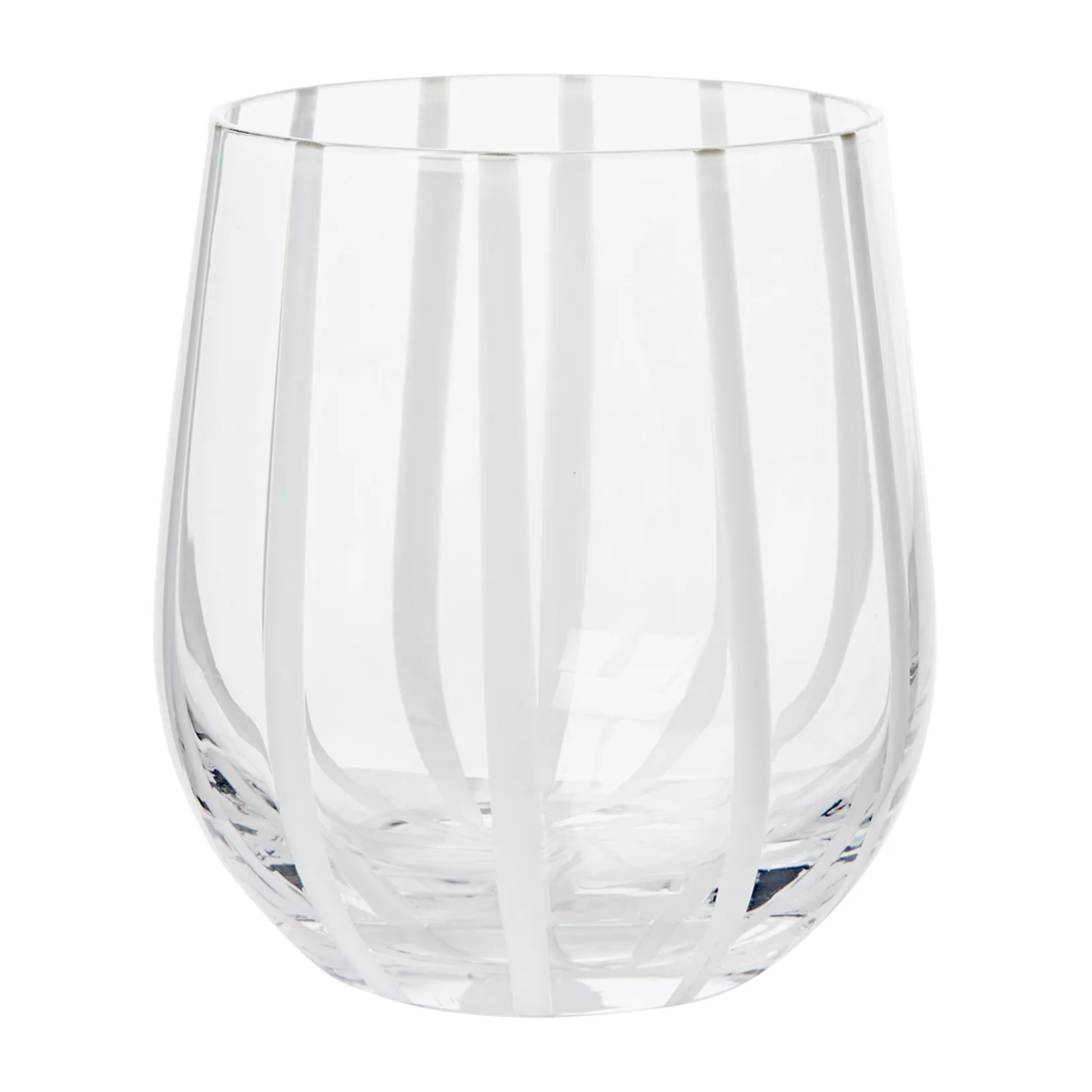 Stripe 水杯 350ml, 透明_白色条纹 Broste Copenhagen