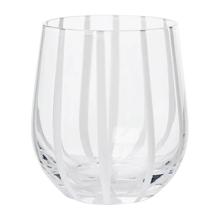 Stripe 水杯 350ml - 透明_白色条纹 - Broste Copenhagen