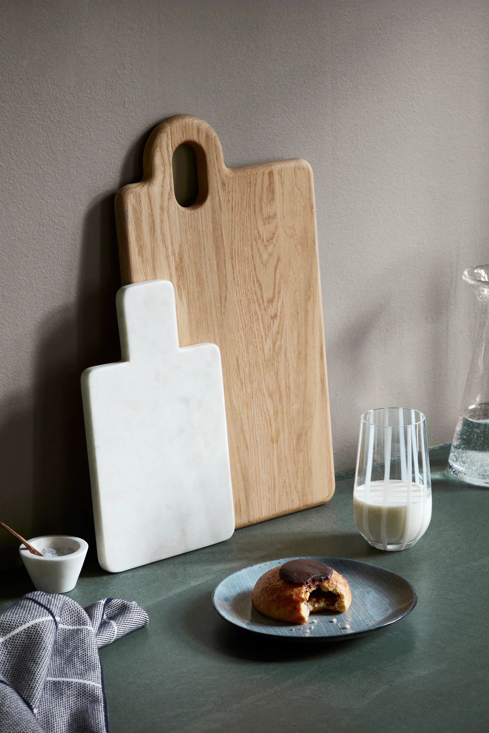 Stripe 杯子 55 cl, Clear-white stripes Broste Copenhagen