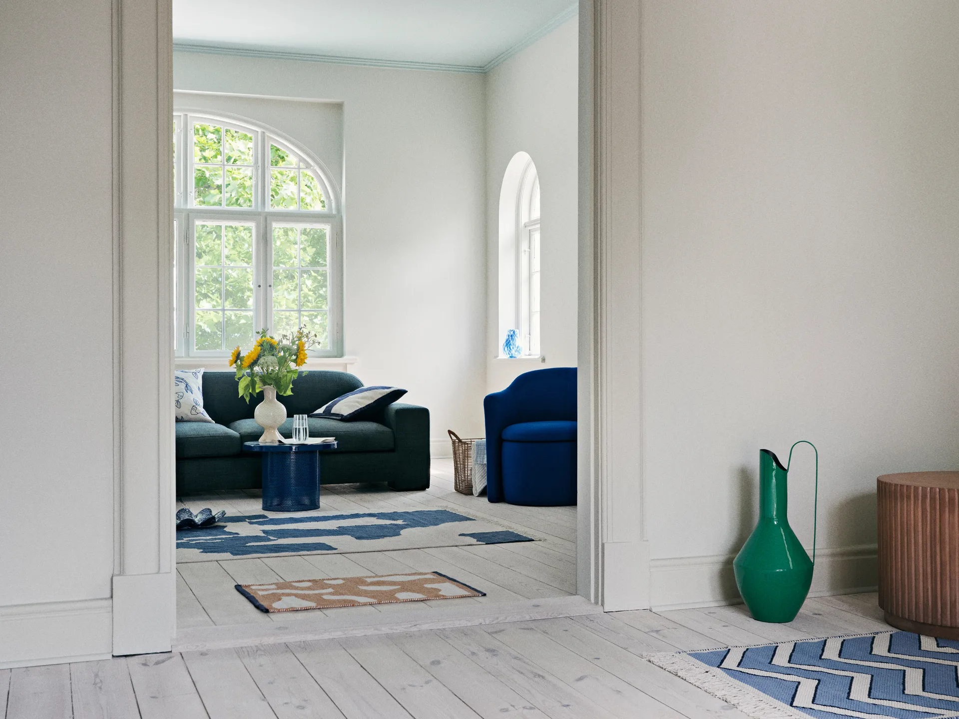 Stripe 杯子 55 cl, Clear-white stripes Broste Copenhagen