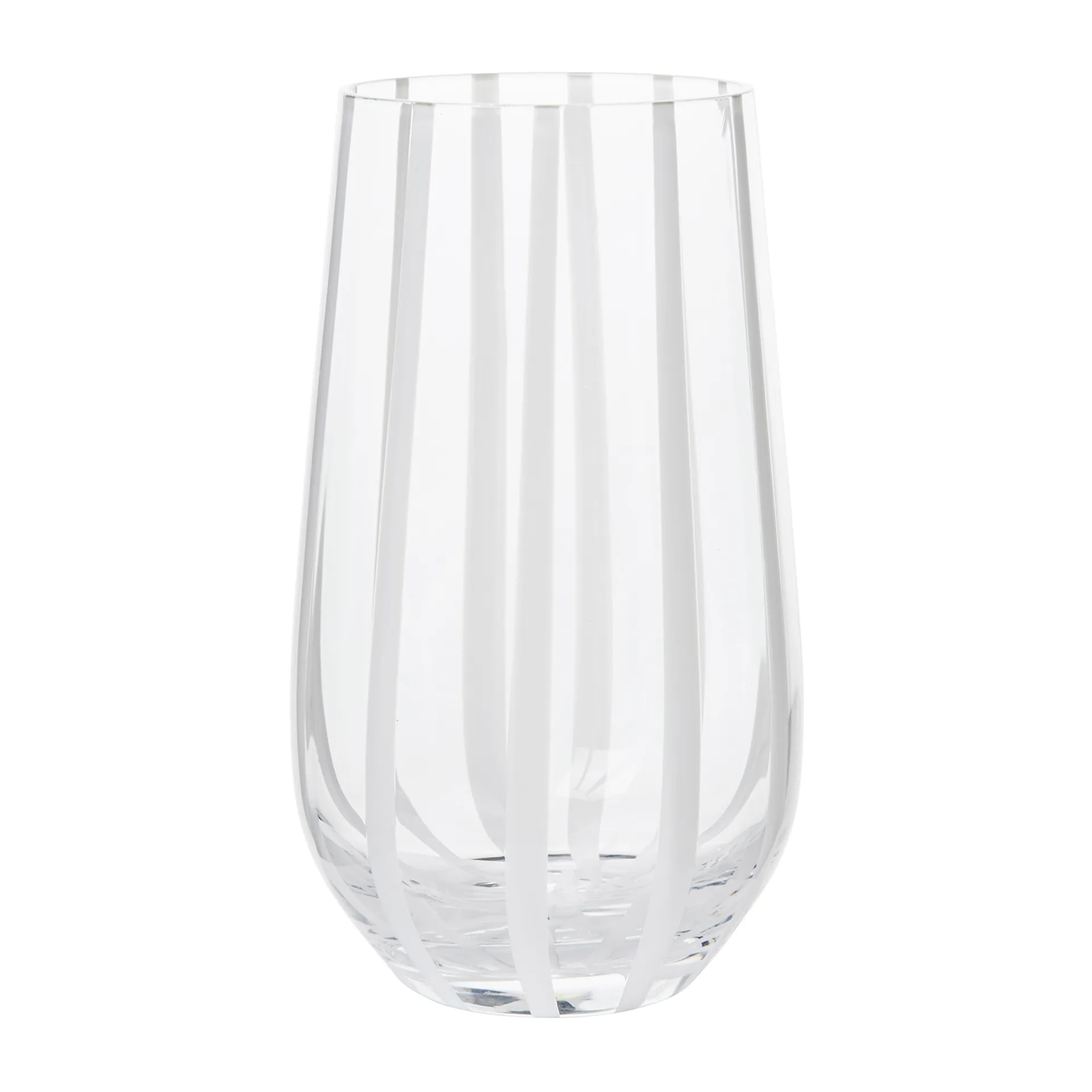 Stripe 水杯 550ml, 透明_白色条纹 Broste Copenhagen