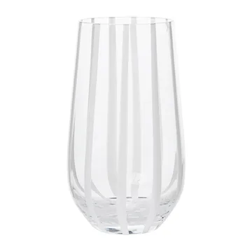 Stripe 水杯 550ml - 透明_白色条纹 - Broste Copenhagen