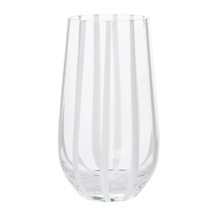 Stripe 水杯 550ml - 透明_白色条纹 - Broste Copenhagen