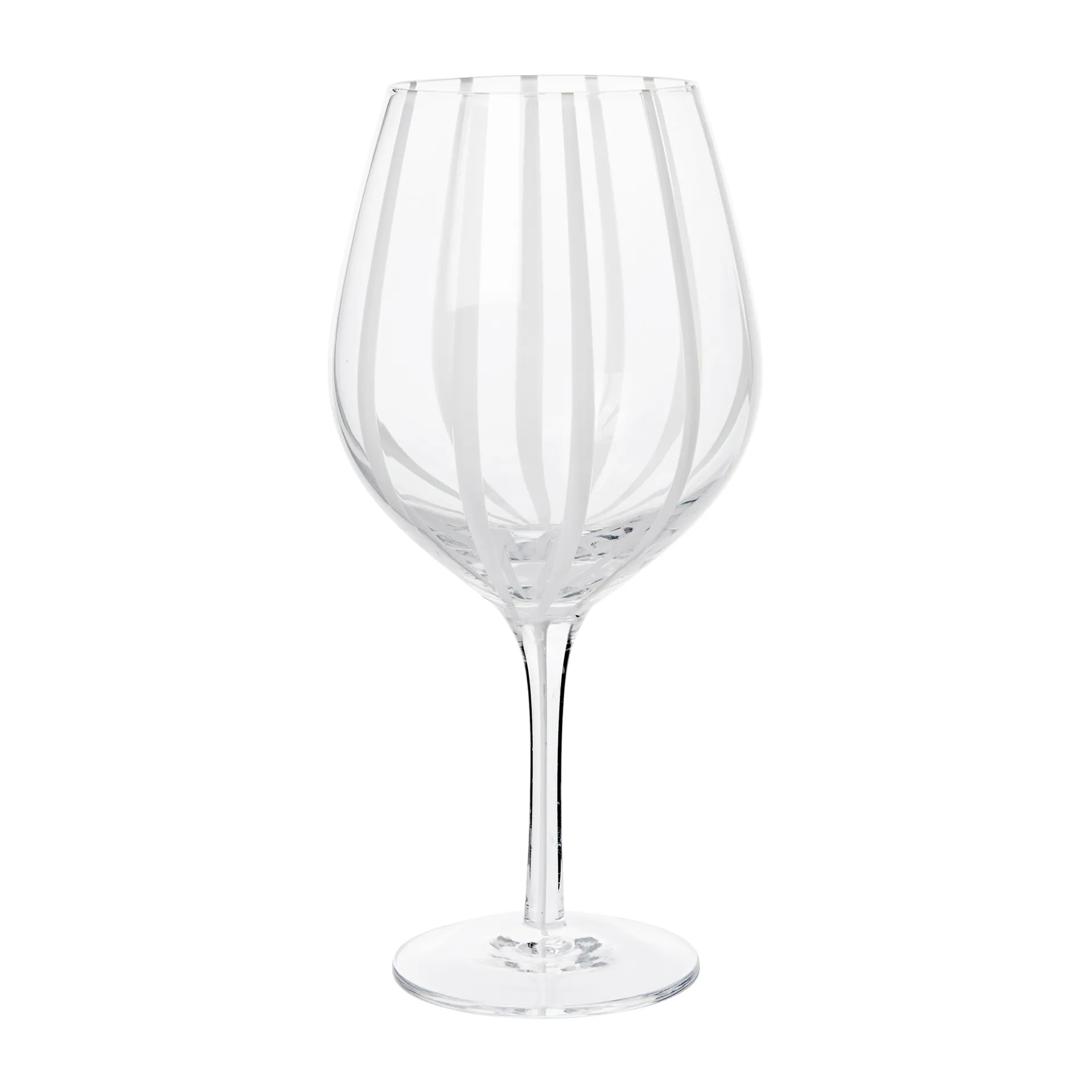 Stripe 红酒杯 650ml, 透明_白色条纹 Broste Copenhagen