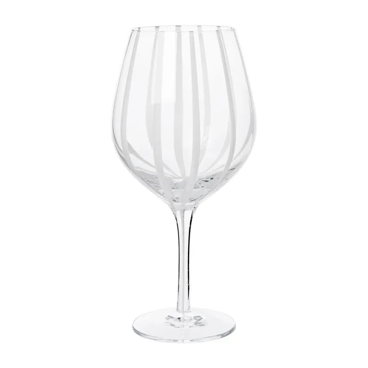 Stripe 红酒杯 650ml - 透明_白色条纹 - Broste Copenhagen