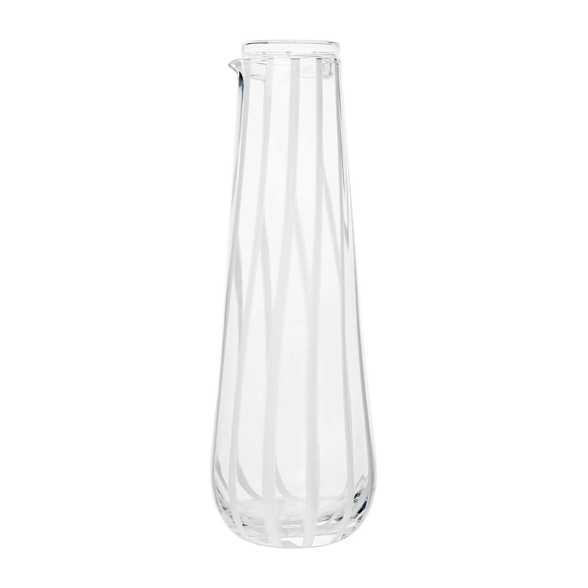 Stripe carafe （含盖子） 0.8 l, Clear-white stripes Broste Copenhagen