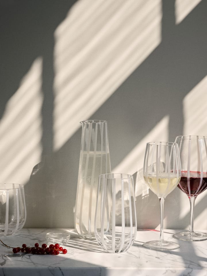 Stripe red 红酒杯 65 cl, Clear-white stripes Broste Copenhagen