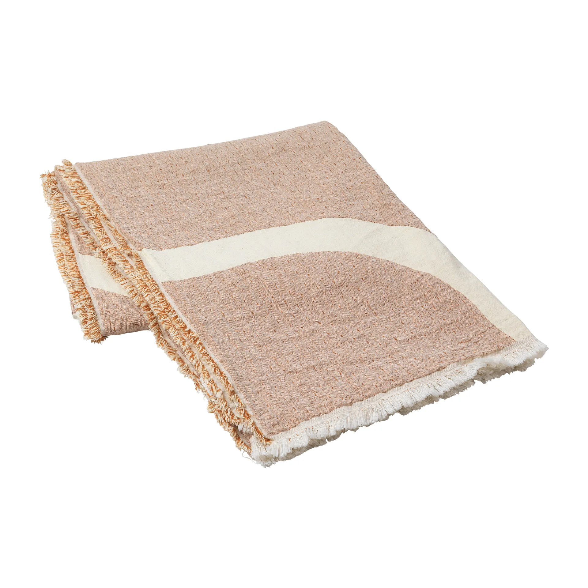 Tide 毯子  cotton-linen 130x180 cm, Caramel 棕色 Broste Copenhagen