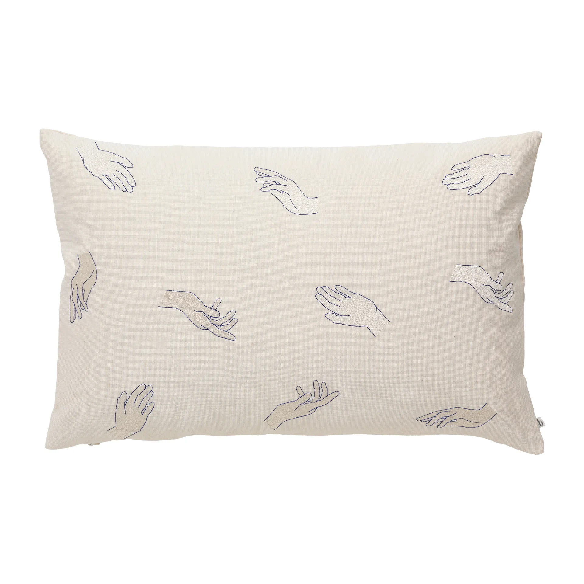 Touch 枕头套 40x60 cm, Intense 蓝色-off 白色 Broste Copenhagen