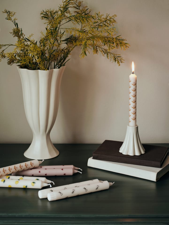 Tulip taper candles 两件套装, 白色-soft 粉色 Broste Copenhagen