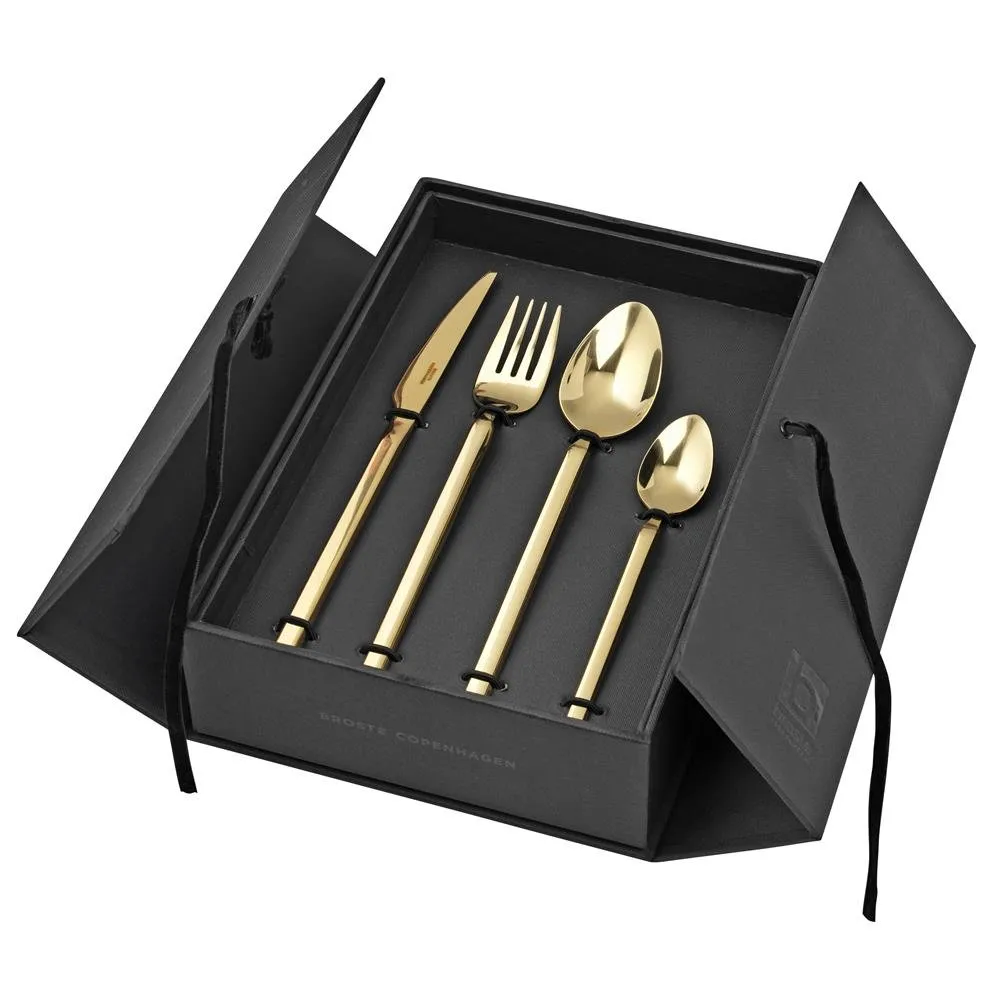 Tvis 餐具 cutlery set 16 pieces, gold Broste Copenhagen