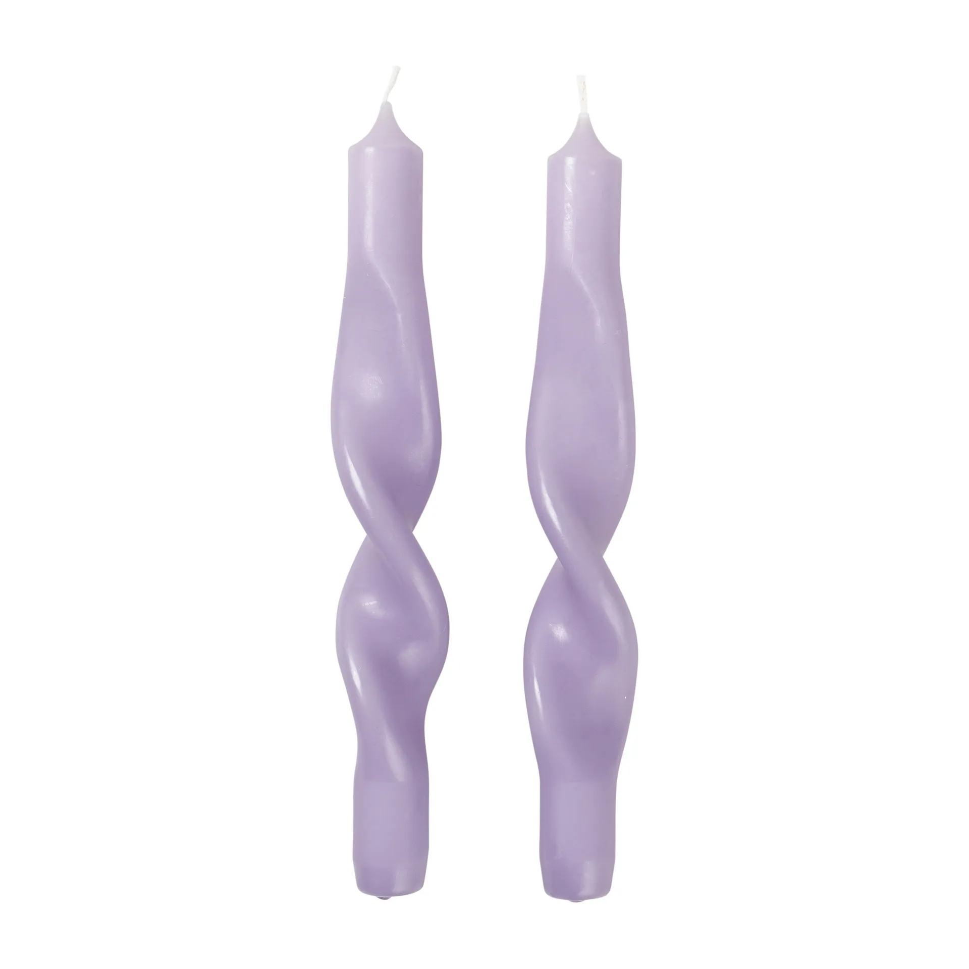 Twist 扭纹蜡烛23cm 2件装, 兰花浅紫色 Broste Copenhagen