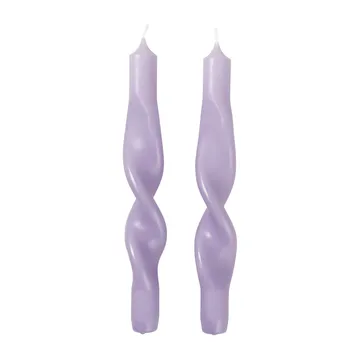 Twist 扭纹蜡烛23cm 2件装 - 兰花浅紫色 - Broste Copenhagen
