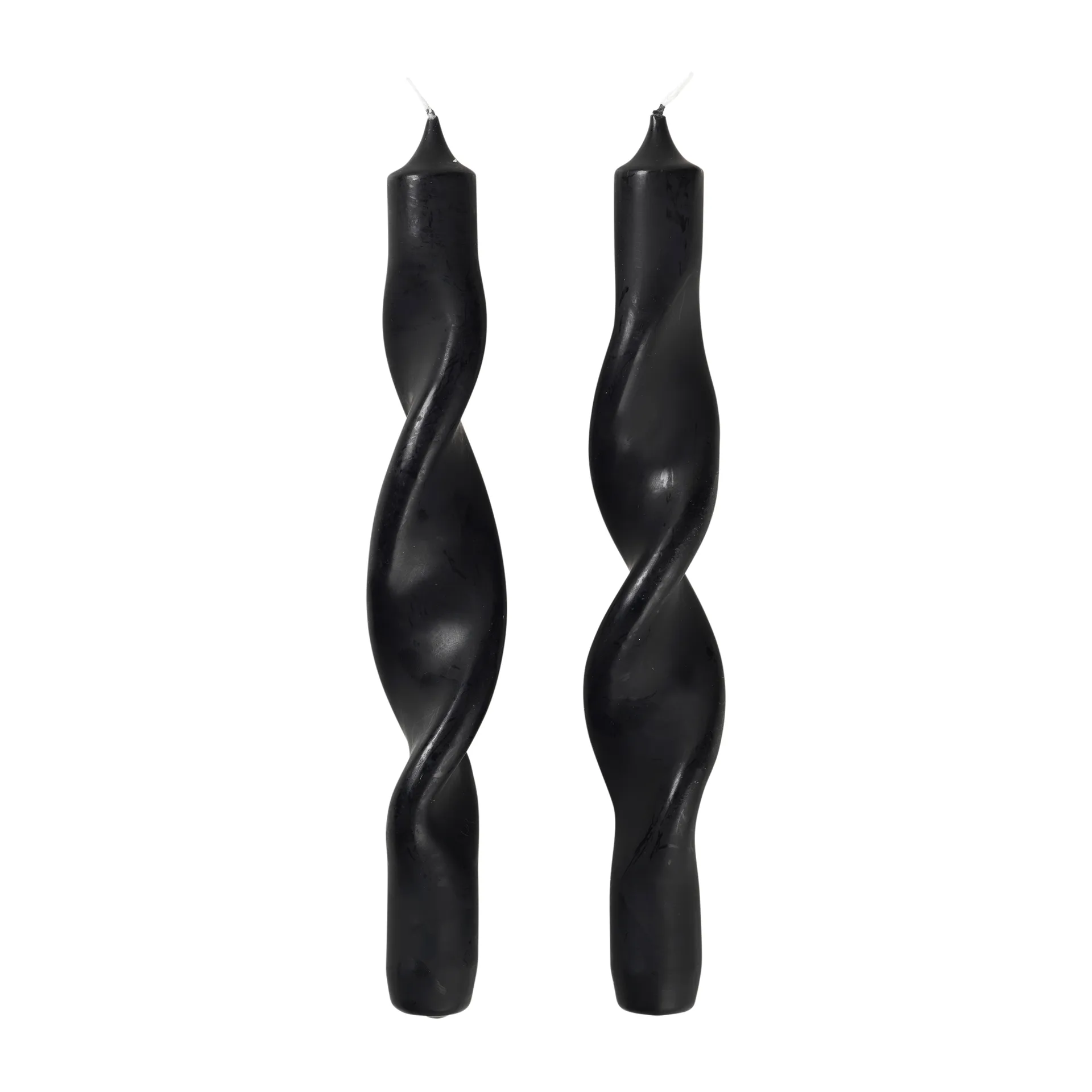 Twist 扭纹蜡烛23cm 2件装, 简约黑色 Broste Copenhagen