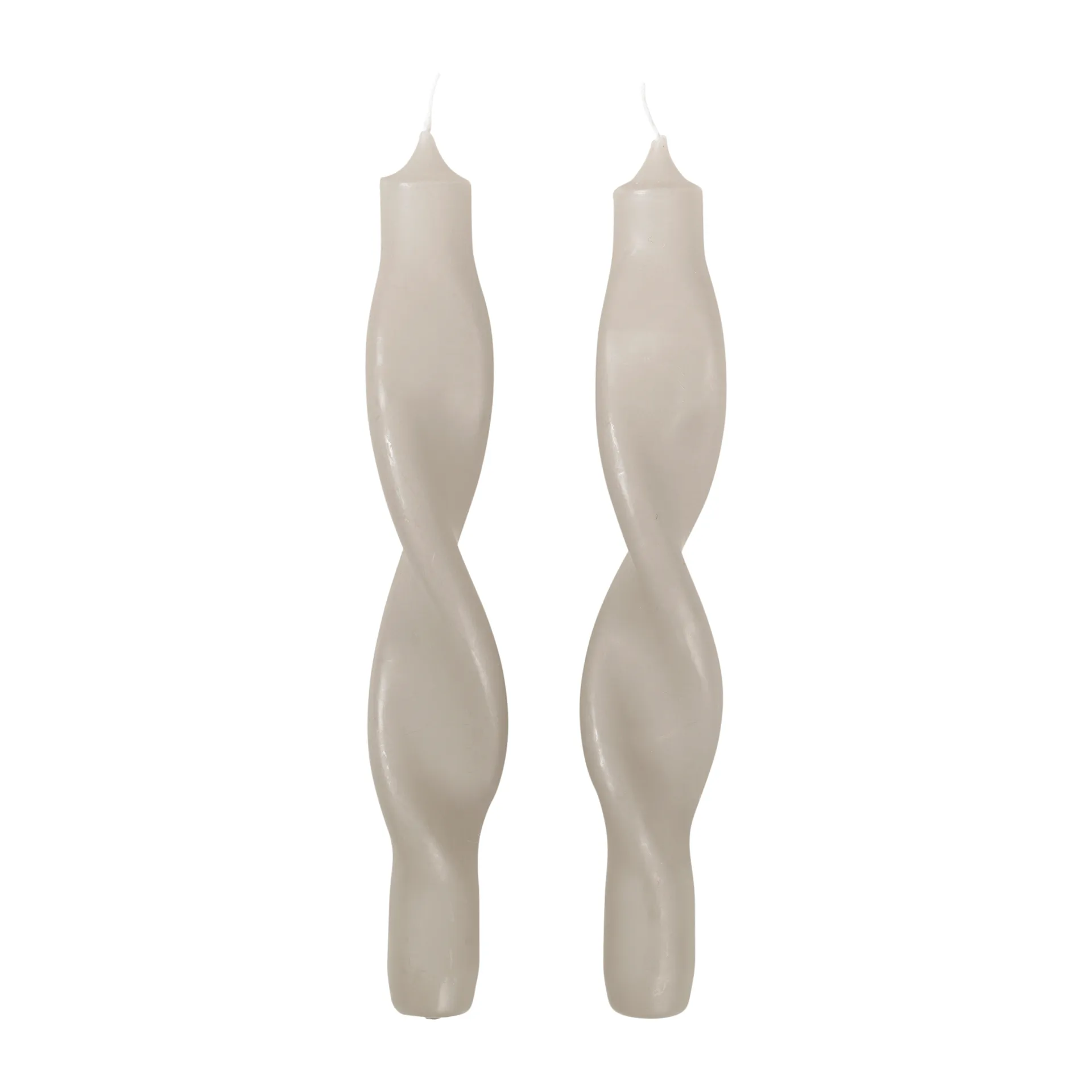 Twist 扭纹蜡烛23cm 2件装, 雨天灰 Broste Copenhagen