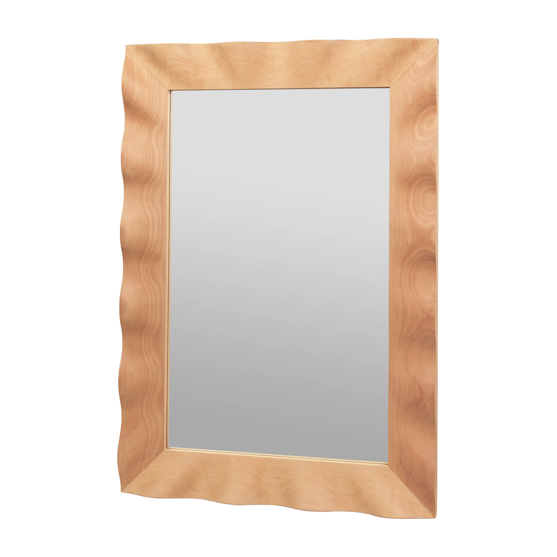 Wavy mirror 70x100 cm, Natural 棕色 Broste Copenhagen