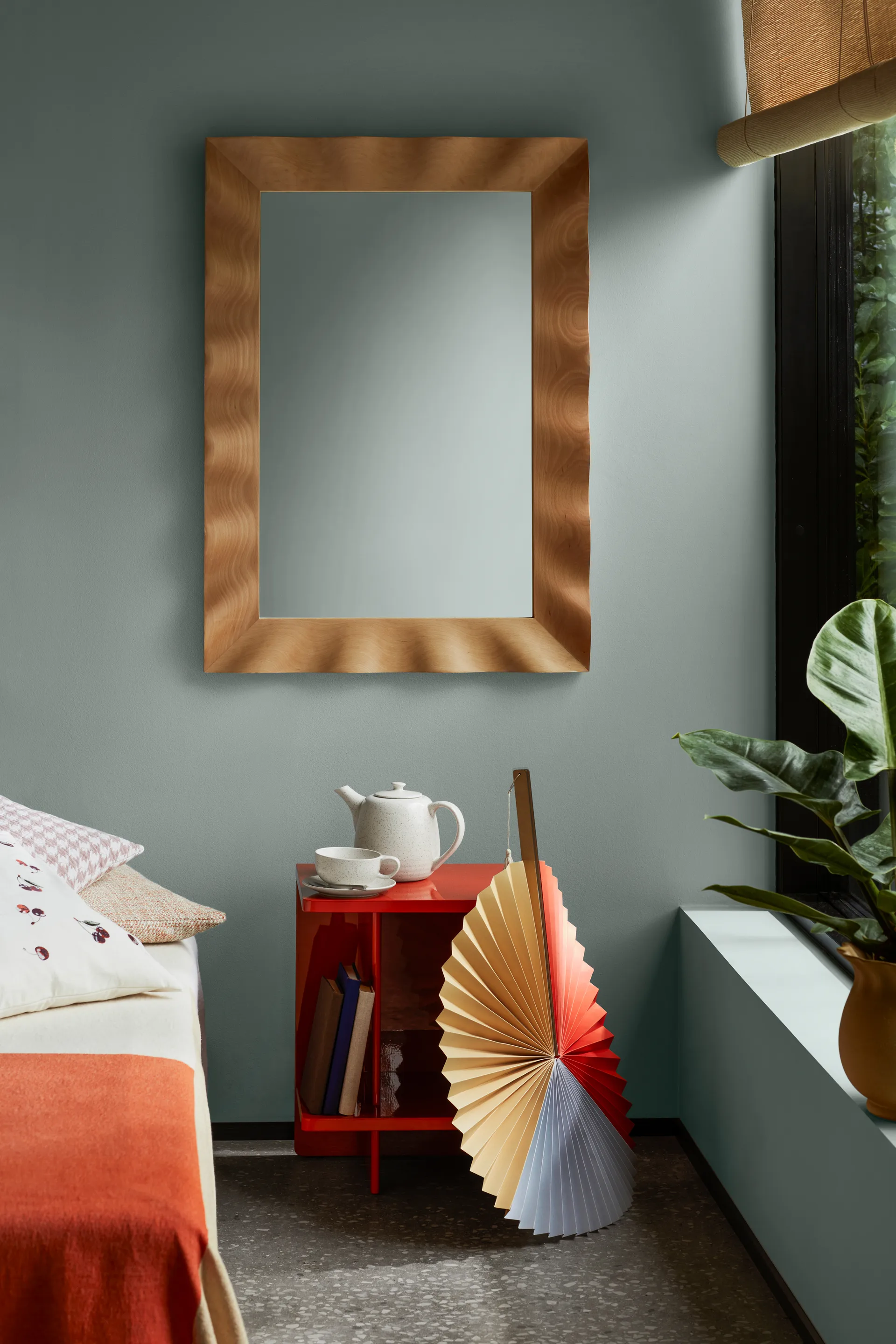 Wavy mirror 70x100 cm, Natural 棕色 Broste Copenhagen