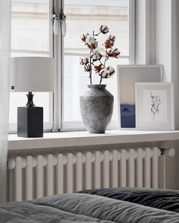 木质台灯41cm - 黑白 - By Rydéns