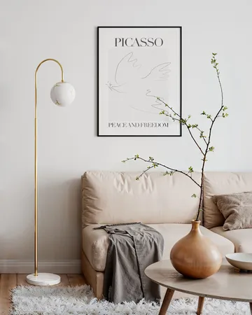 Bellagio 落地灯 163 cm - 黄铜-白色 - By Rydéns