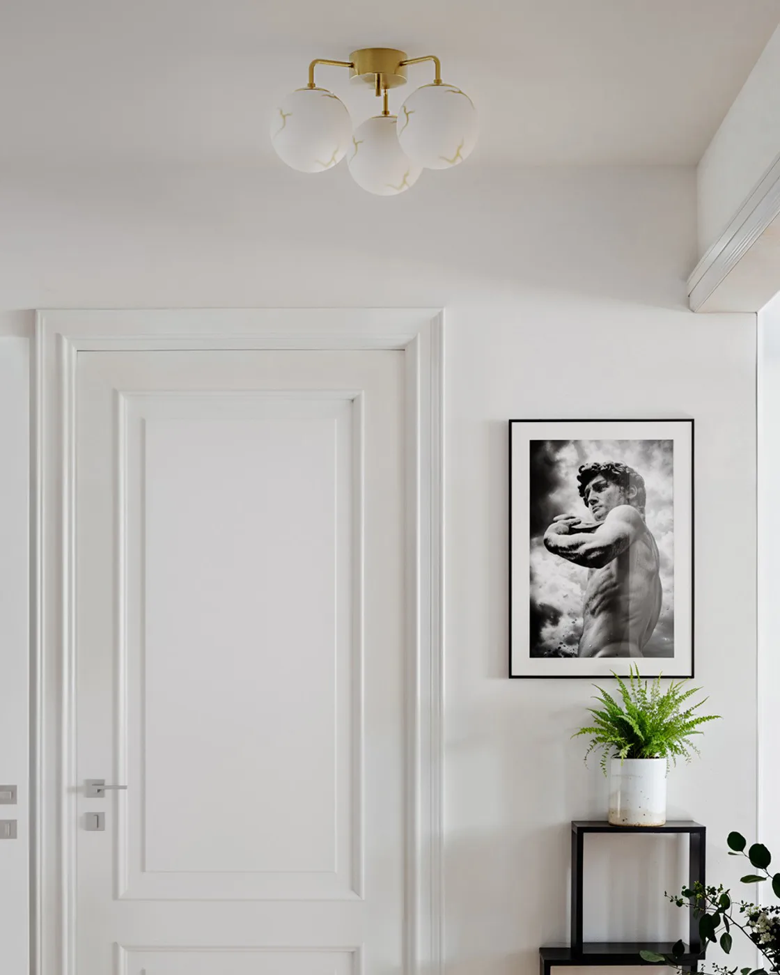 Bellagio 吊灯 3-lite, 黄铜-白色 By Rydéns