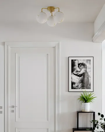 Bellagio 吊灯 3-lite - 黄铜-白色 - By Rydéns