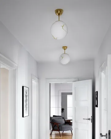 Bellagio 吊灯 light Ø25 cm - 黄铜-白色 - By Rydéns