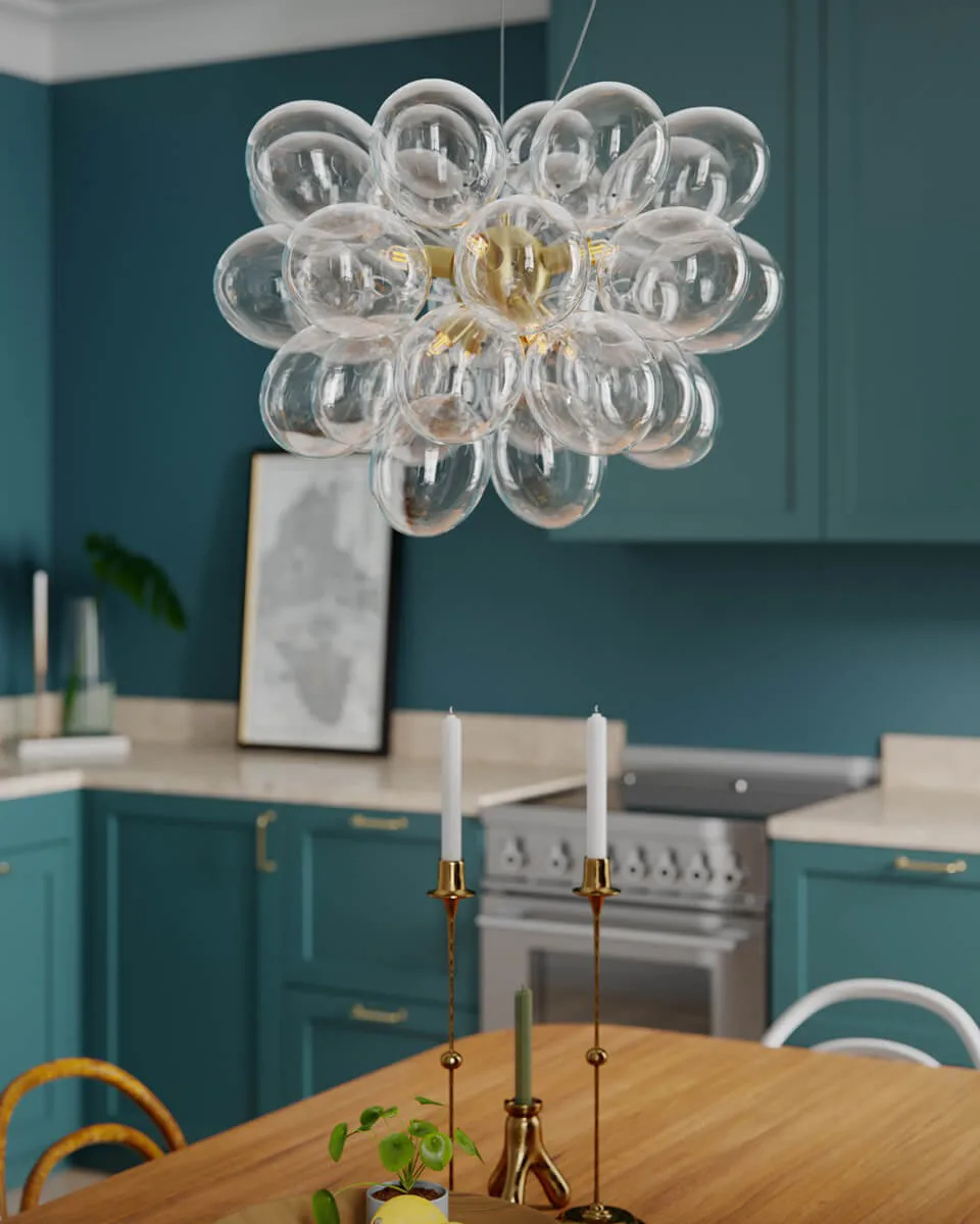 Gross 吊灯 Ø50 cm, 黄铜-透明 By Rydéns