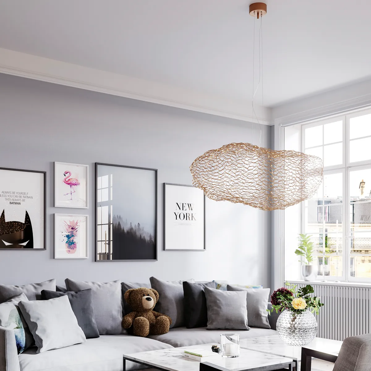 Hayden 满天星吊灯 金色, Gold-coloured, 76 cm By Rydéns