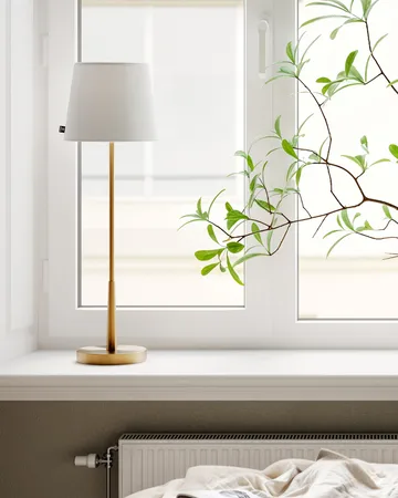 Lumi 台灯 68,5 cm - 金色-白色 - By Rydéns