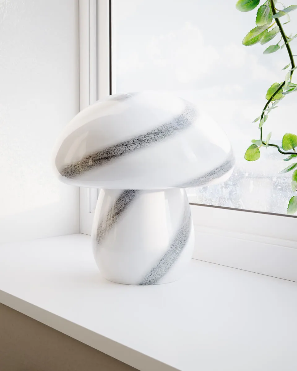 Mira Mushroom蘑菇台灯30cm, 白黑色 By Rydéns