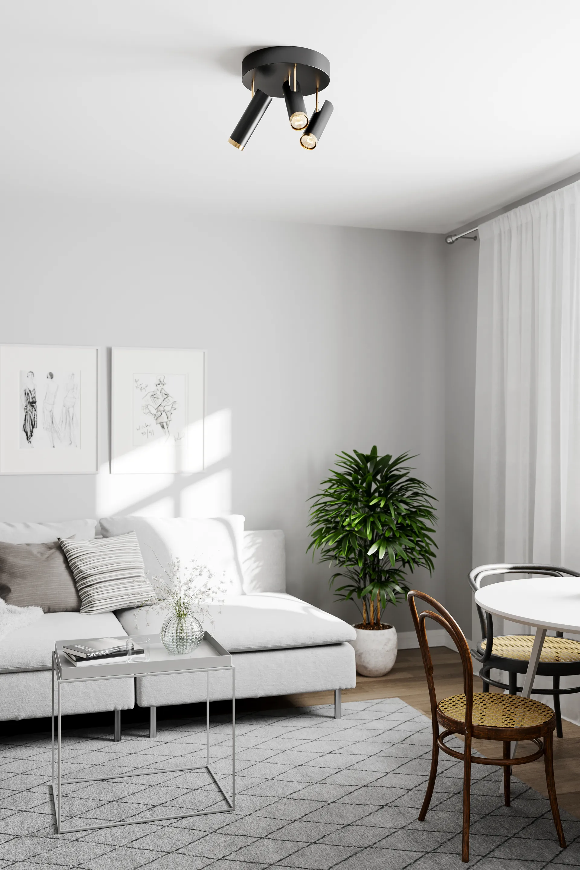 Puls 天花板吸顶灯/聚光灯, 哑光黑 By Rydéns