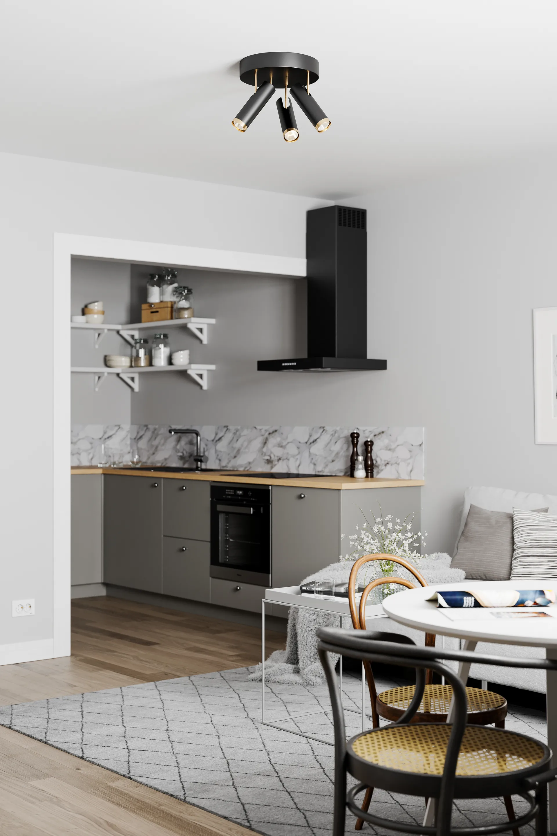 Puls 天花板吸顶灯/聚光灯, 哑光黑 By Rydéns