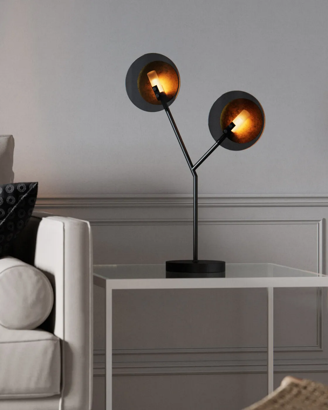 Turno 台灯 59 cm, 哑光 黑色-金色 By Rydéns