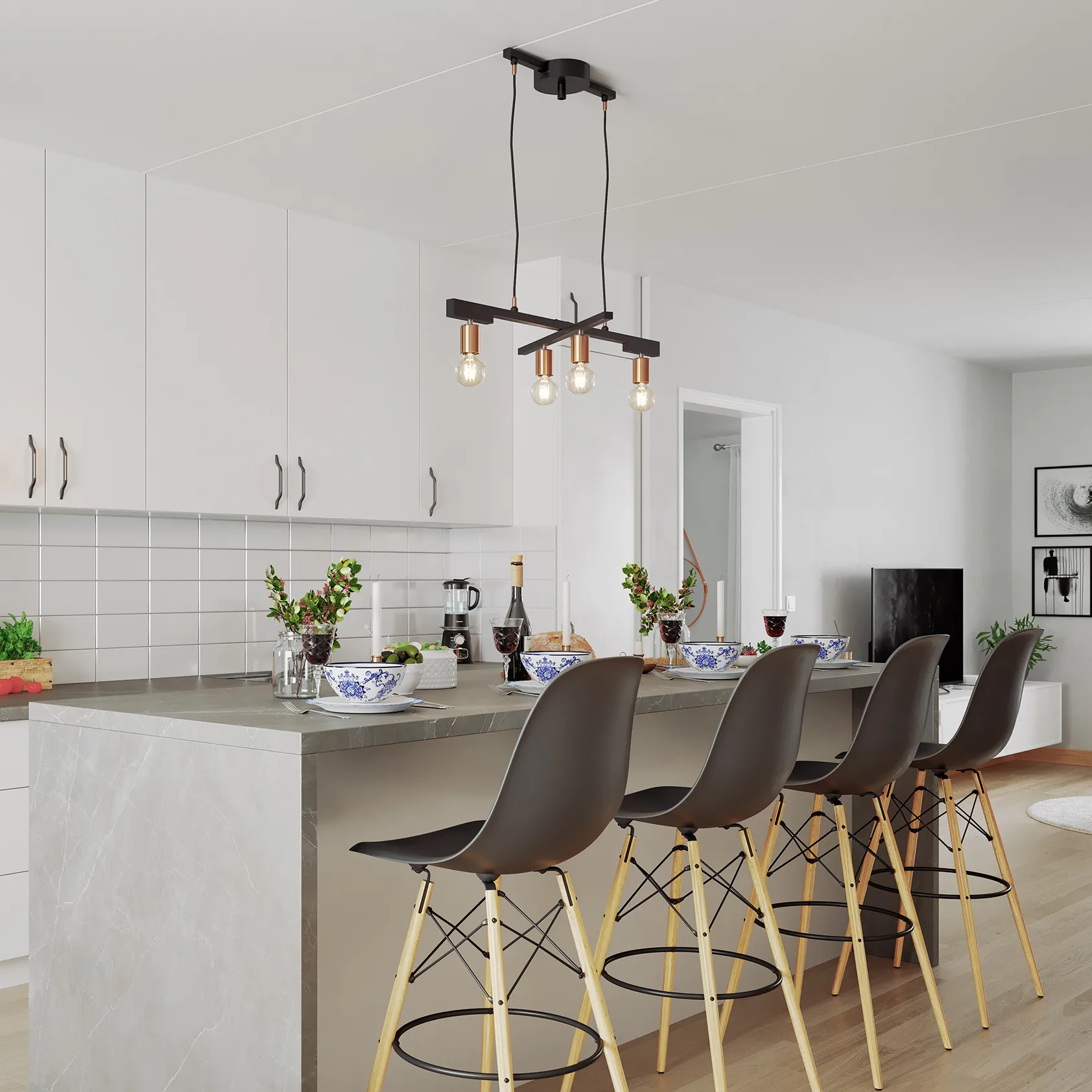 Zeona 吊灯, 哑光黑 By Rydéns