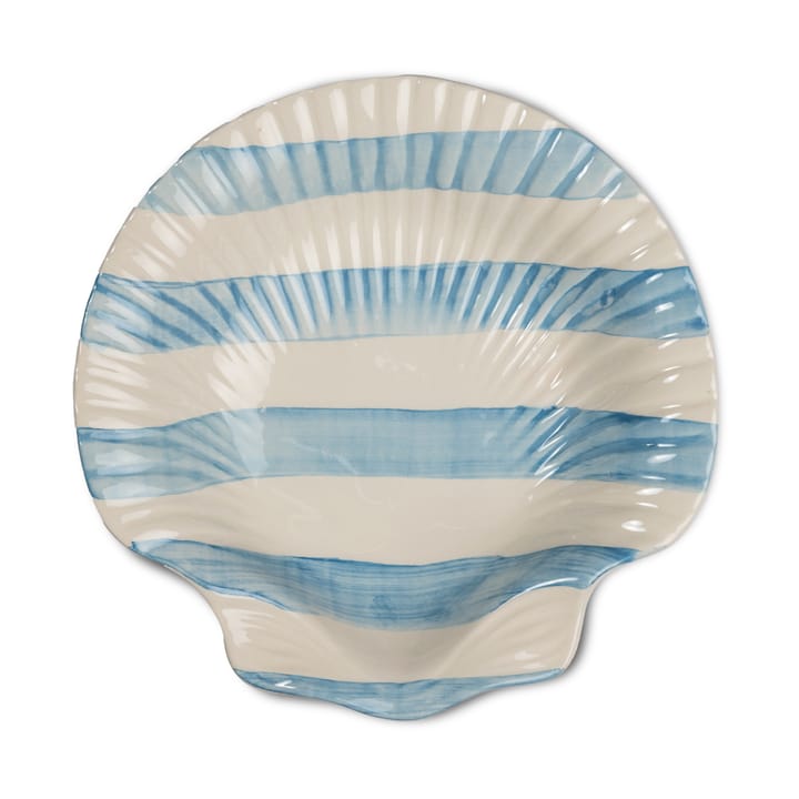 Armona 阿莫娜 海洋系列 条纹贝壳盘 23.5x23.5cm  - 浅蓝-白色 - Byon