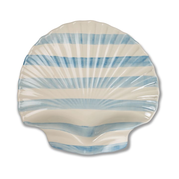 Armona 阿莫娜 海洋系列 条纹贝壳盘 32x32.5cm  - 浅蓝-白色 - Byon
