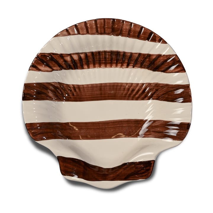 Armona stripe 盘子 23.5x23.5 cm - 深褐色-白色 - Byon