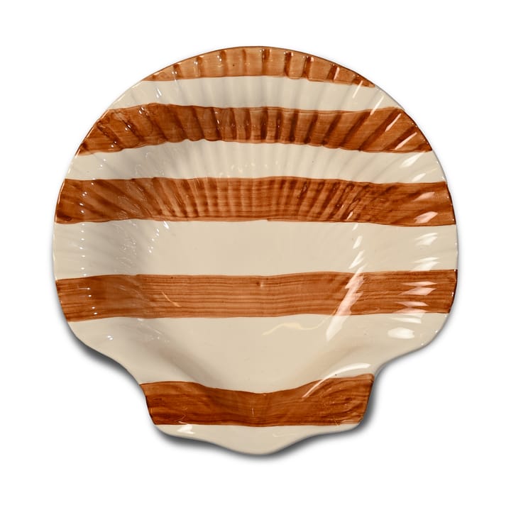 Armona stripe 盘子 23.5x23.5 cm - 浅棕色-白色 - Byon