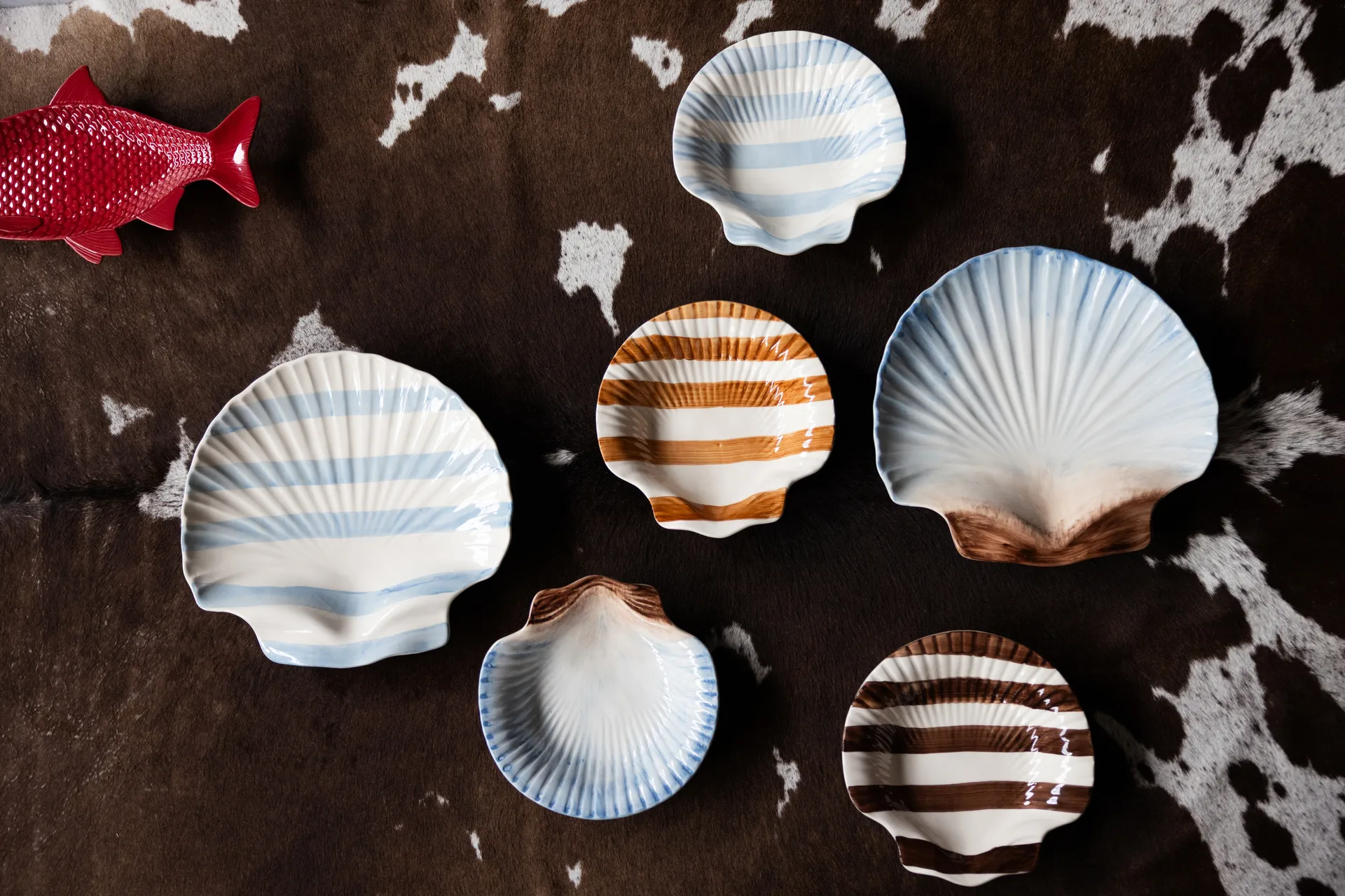 Armona stripe 盘子 23.5x23.5 cm, 浅棕色-白色 Byon