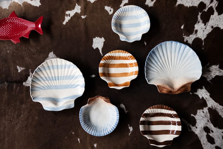 Armona stripe 盘子 23.5x23.5 cm, 浅棕色-白色 Byon