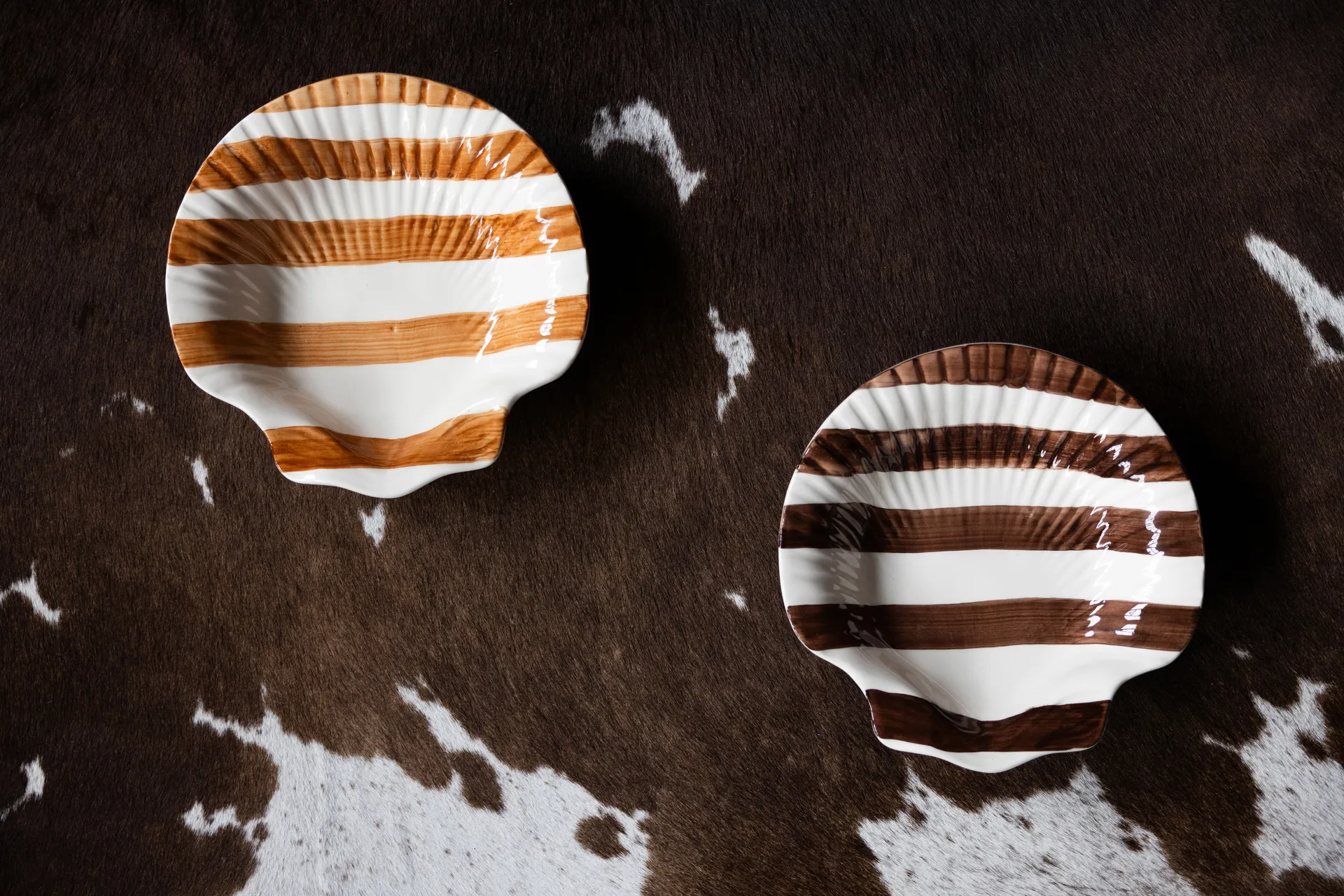 Armona stripe 盘子 23.5x23.5 cm, 浅棕色-白色 Byon